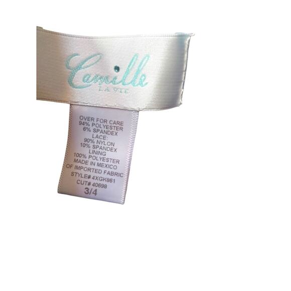 Camille La Vie Dress Navy Blue Lace Fit And Flare Size 3/4 Layered - Picture 4 of 7